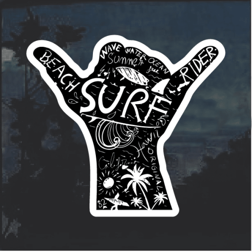 Beach Riders Surfing Window Decal Sticker