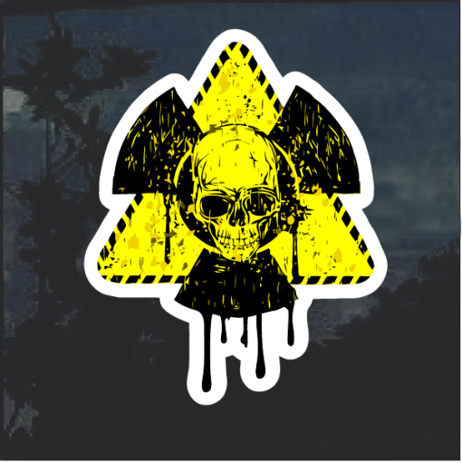 Bio hazard Skull Color Window Decal Sticker