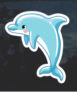 Blue Dolphin Window Decal Sticker