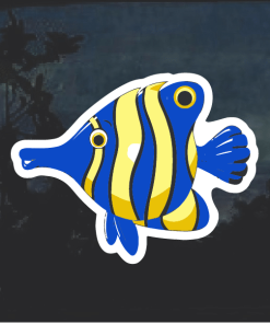 Blue and Yellow Striped Window Decal Sticker