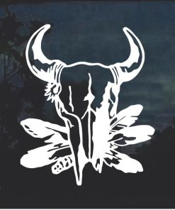 Bull Skull Design Window Decal Sticker