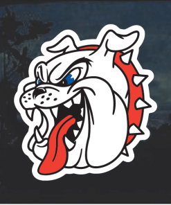 Bulldog Head Window Decal Sticker