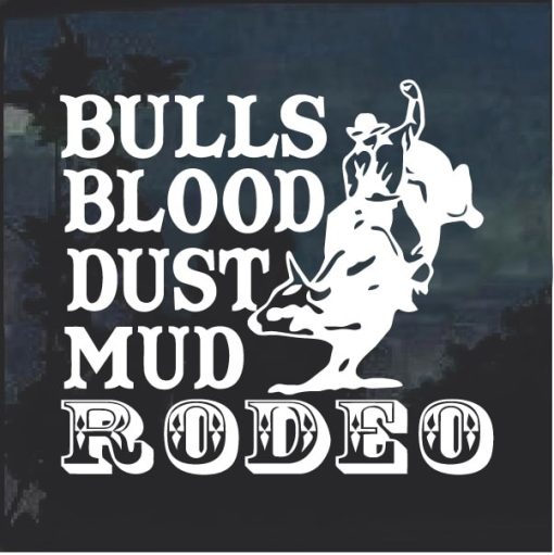 Bulls Blood Dust Mud Rodeo Window Decal Sticker