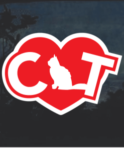 Cat Heart Love Decal Sticker