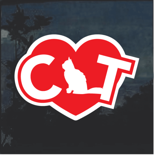 Cat Heart Love Decal Sticker