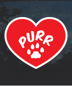 Cat heart Purr Window Decal Sticker