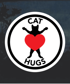 Cat hug love Window Decal Sticker