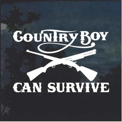 County Boy Can Survive v2 Window Decal Sticker