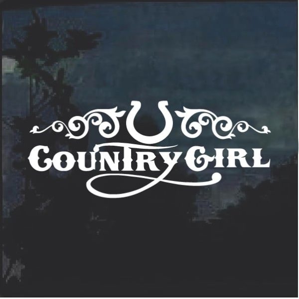 County Girl Horse shoe Window Decal Sticker
