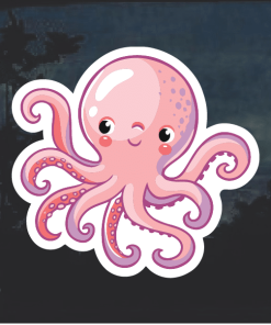 Cute Octopus Window Decal Sticker