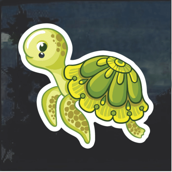 Cute Turtle Window Decal Sticker 