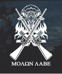 Eagle Crossed Guns Molon Labe Decal Sticker