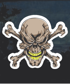 Evil Skull Color Window Decal Sticker