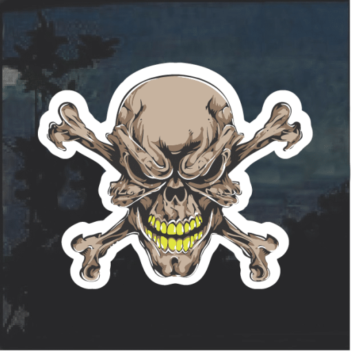 Evil Skull Color Window Decal Sticker