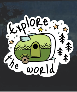 Explore the world Camping Camper Window Decal Sticker
