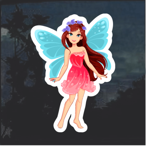Fairy blue wings color Window Decal Sticker