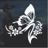 Floral Design with Butterfly 3 Window Decal Sticker