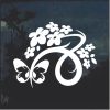 Floral Design with Butterfly 5 Window Decal Sticker