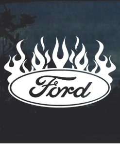 Ford Oval with Flames 3 Window Decal Sticker