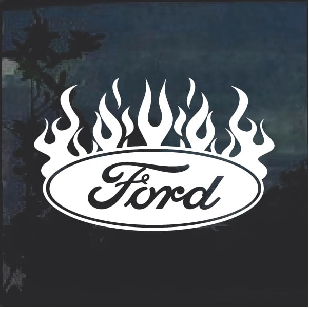 Ford Oval with Flames 3 – Ford Decal sticker | Custom Made In the USA ...