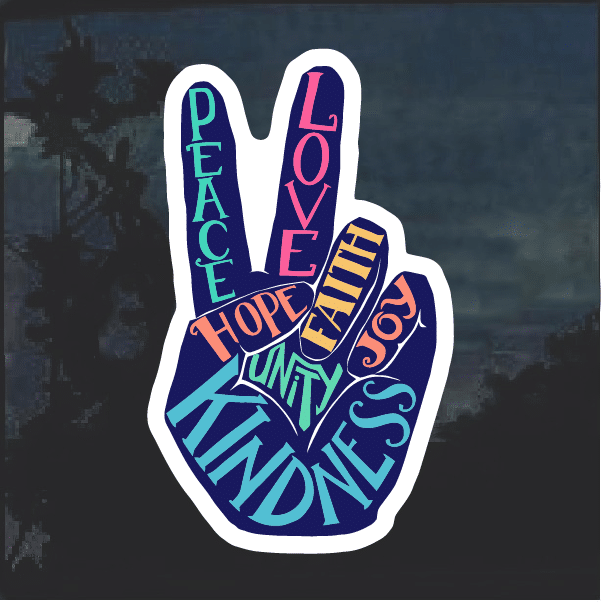 0022 Sticker peace and love-several sizes and colours 