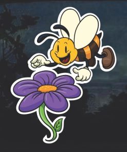 Honeybee and Flower decal sticker
