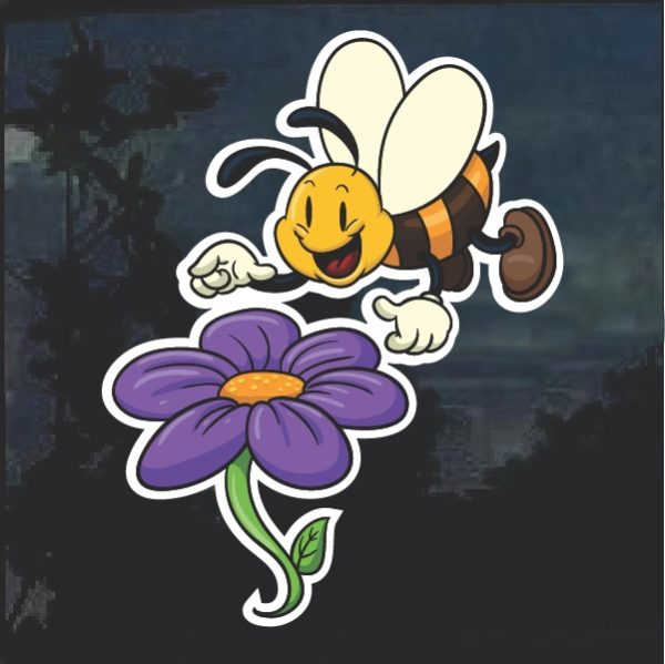 Honeybee and Flower decal sticker