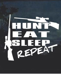 Hunt Eat Sleep Repeat Window Decal Sticker