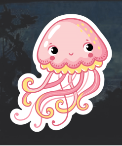Jellyfish Pink Window Decal Sticker