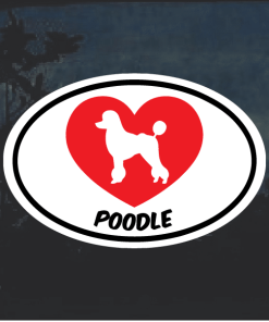 Love my Poodle heart Window Decal Sticker