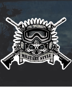 Military style skull window decal sticker