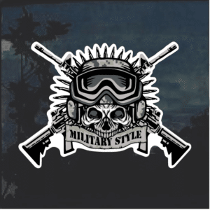 Military style skull window decal sticker