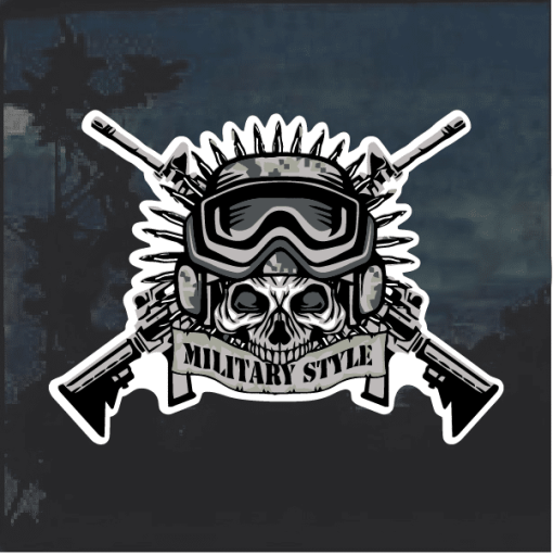 Military style skull window decal sticker