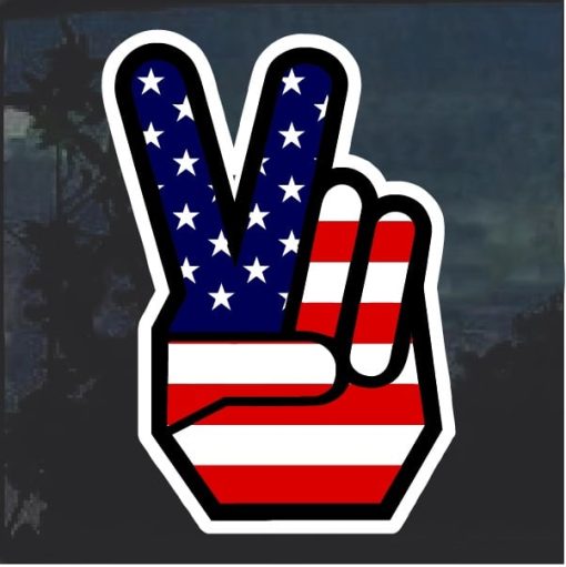 Peace Sign American Flag Decal Sticker