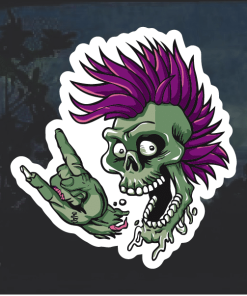 Punk Rock Skull Window Decal Sticker