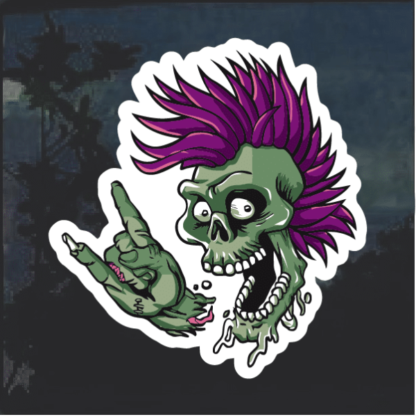 Punk Rock Skull Window Decal Sticker Custom Made In The Usa Fast Shipping 5461