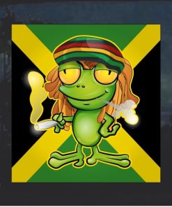 Rasta Pot Smoking Frog Jamaican Decal Sticker