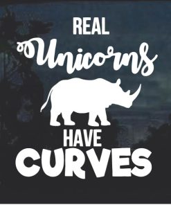 Real Unicorns have curves decal sticker
