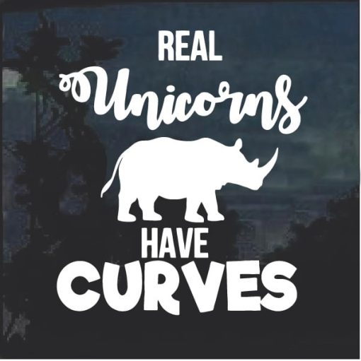 Real Unicorns have curves decal sticker