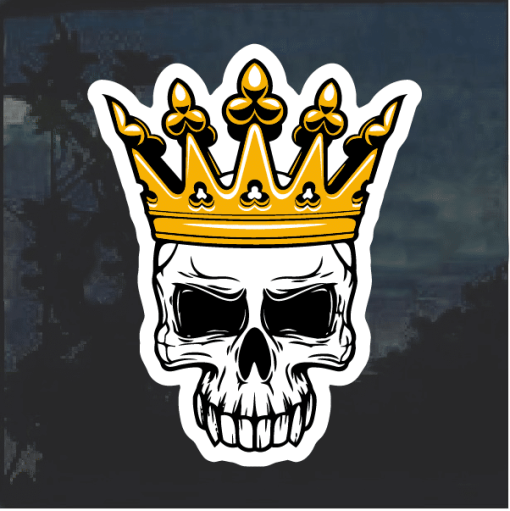 Skull and Crown King Window Decal Sticker