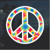 Tie Dye Peace Symbol Window Decal Sticker