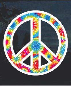 Tie Dye Peace Symbol Window Decal Sticker