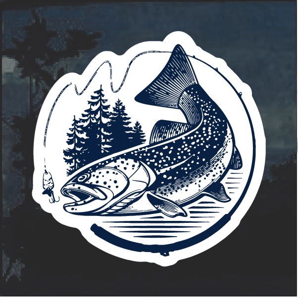 5" TROUT Personalized Window Car Decal/Sticker