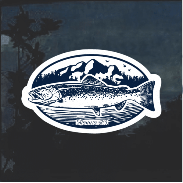 Trout Fishing Window Decal Sticker