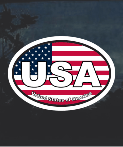 USA Oval Color Window Decal Sticker