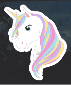 Unicorn Cartoon color Window Decal Sticker