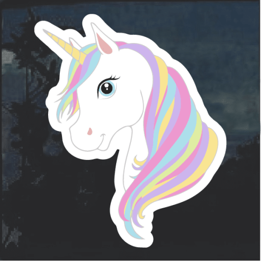 Unicorn Cartoon color Window Decal Sticker