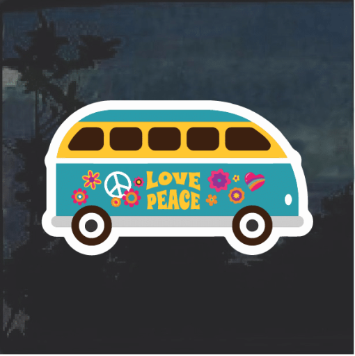 VW Hippie Van Window Decal Sticker