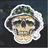 Weed Smoking Skull Window Decal Sticker