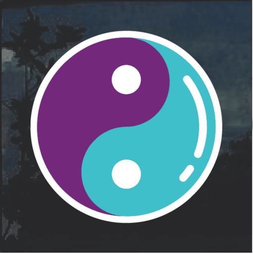 Yin Yang Purple and Blue Window Decal Sticker